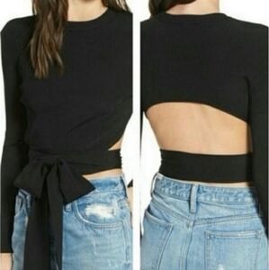 Black Sweater with Tie Detail